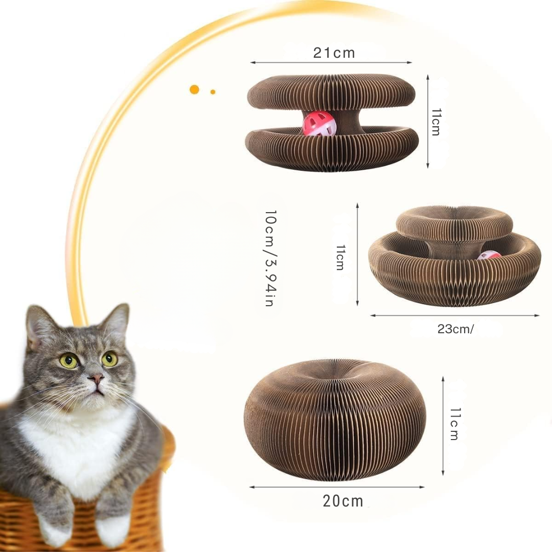 Griffoir intéractif pour chat avec clochette 2-en-1